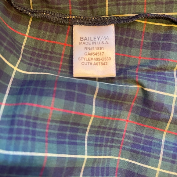 NWT Bailey 44 SZ L Navy Plaid Twin Fin Off the Shoulder Top! - Picture 10 of 14